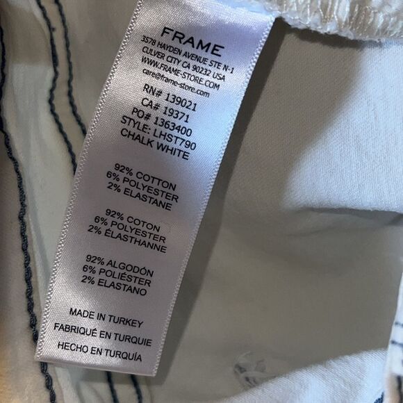 FRAME Le High Straight Chalk White Raw Hem Ankle Jeans-26 - Picture 9 of 10